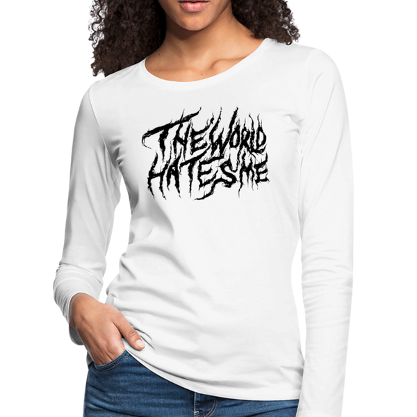 TWHM Fire Graffiti Black Letter Women's Premium Long Sleeve T-Shirt - white