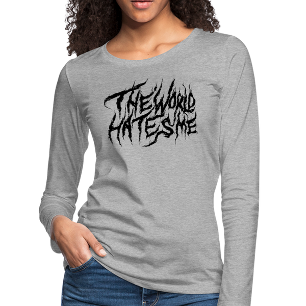 TWHM Fire Graffiti Black Letter Women's Premium Long Sleeve T-Shirt - heather gray