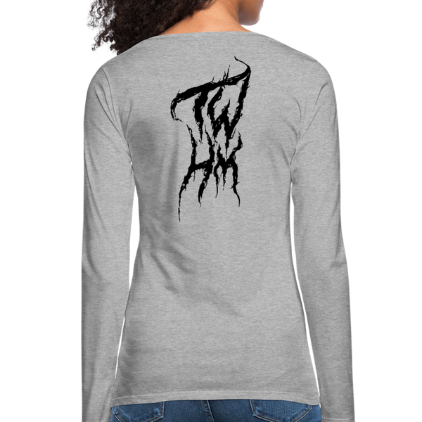 TWHM Fire Graffiti Black Letter Women's Premium Long Sleeve T-Shirt - heather gray