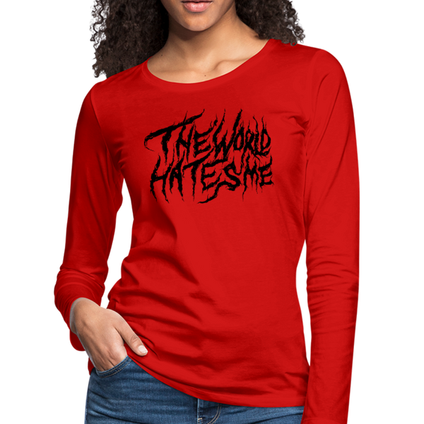 TWHM Fire Graffiti Black Letter Women's Premium Long Sleeve T-Shirt - red