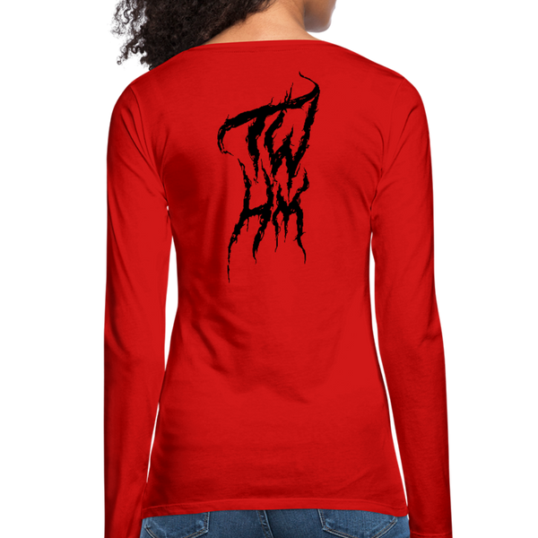 TWHM Fire Graffiti Black Letter Women's Premium Long Sleeve T-Shirt - red