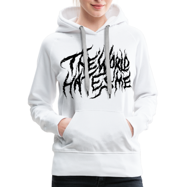 TWHM Fire Graffiti Black Letter Women’s Premium Hoodie - white