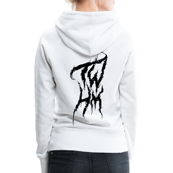 TWHM Fire Graffiti Black Letter Women’s Premium Hoodie - white