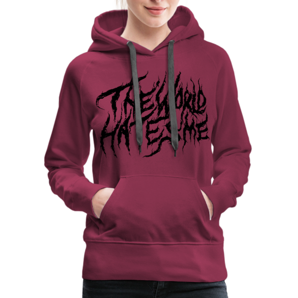 TWHM Fire Graffiti Black Letter Women’s Premium Hoodie - burgundy