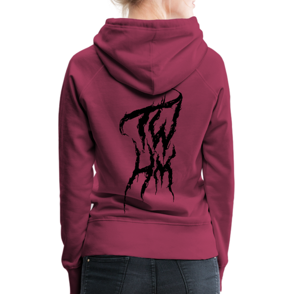 TWHM Fire Graffiti Black Letter Women’s Premium Hoodie - burgundy