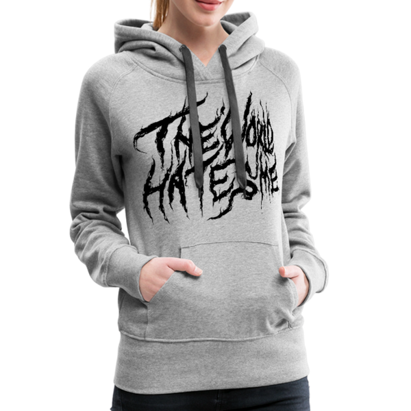 TWHM Fire Graffiti Black Letter Women’s Premium Hoodie - heather gray