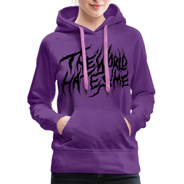 TWHM Fire Graffiti Black Letter Women’s Premium Hoodie - purple