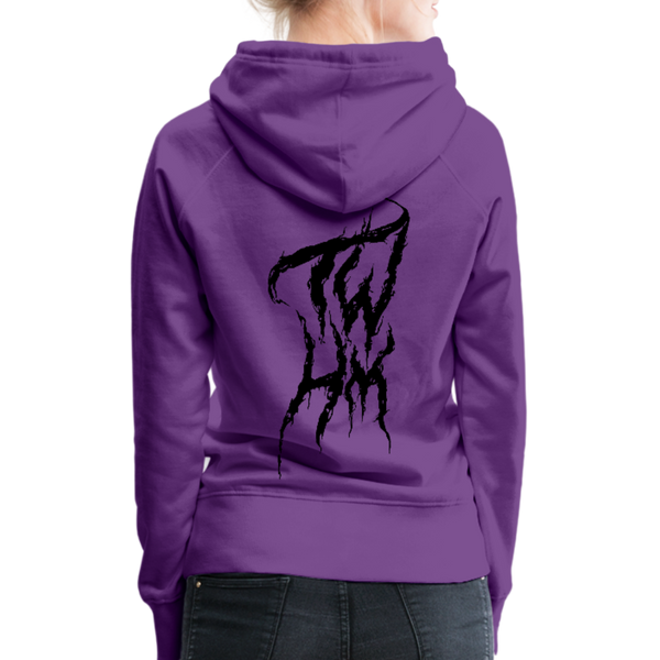 TWHM Fire Graffiti Black Letter Women’s Premium Hoodie - purple