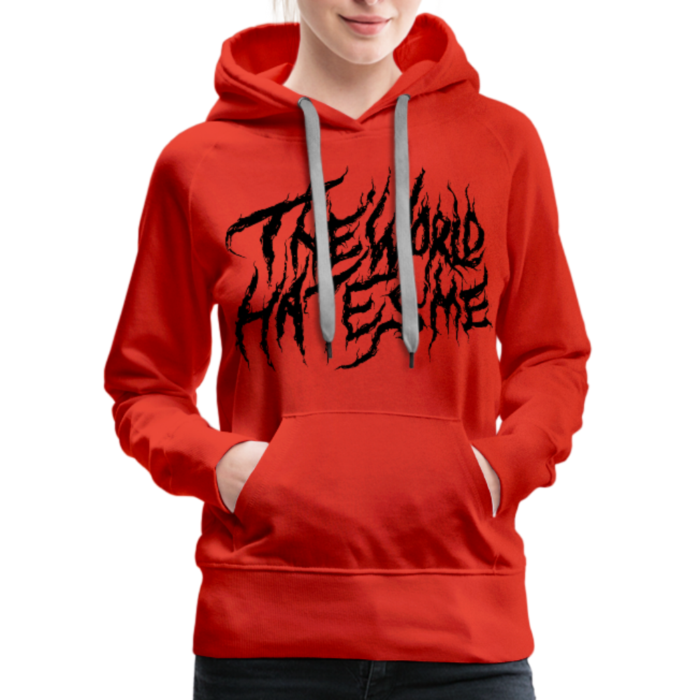 TWHM Fire Graffiti Black Letter Women’s Premium Hoodie - red