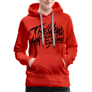 TWHM Fire Graffiti Black Letter Women’s Premium Hoodie - red