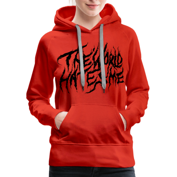 TWHM Fire Graffiti Black Letter Women’s Premium Hoodie - red