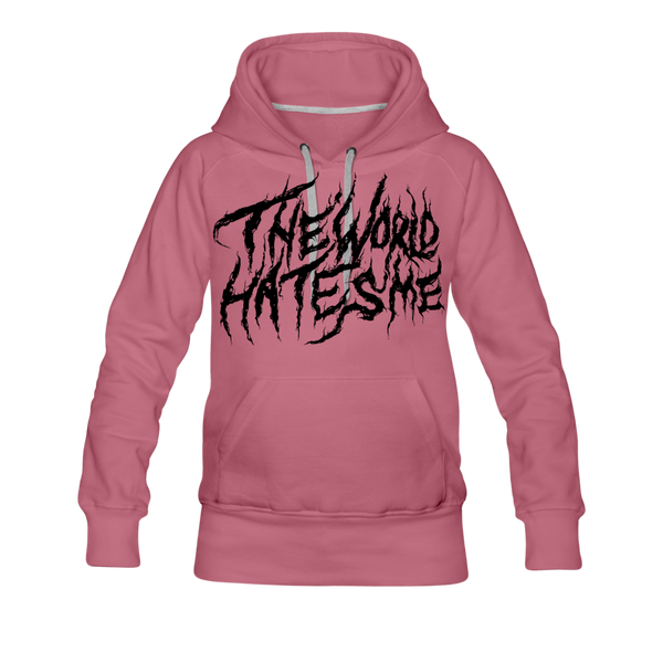 TWHM Fire Graffiti Black Letter Women’s Premium Hoodie - mauve