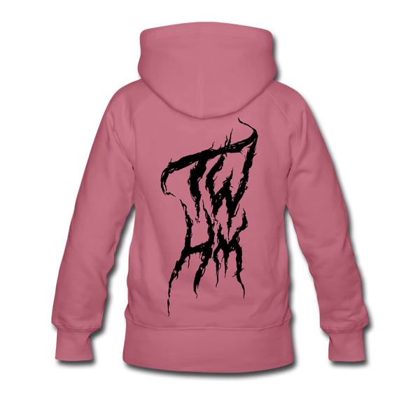 TWHM Fire Graffiti Black Letter Women’s Premium Hoodie - mauve