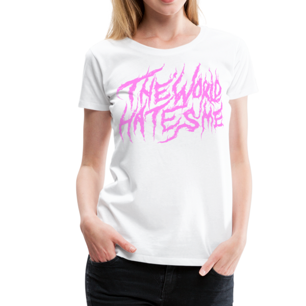 TWHM Fire Graffiti Pink Letter Women’s Premium T-Shirt - white