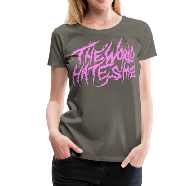 TWHM Fire Graffiti Pink Letter Women’s Premium T-Shirt - asphalt gray