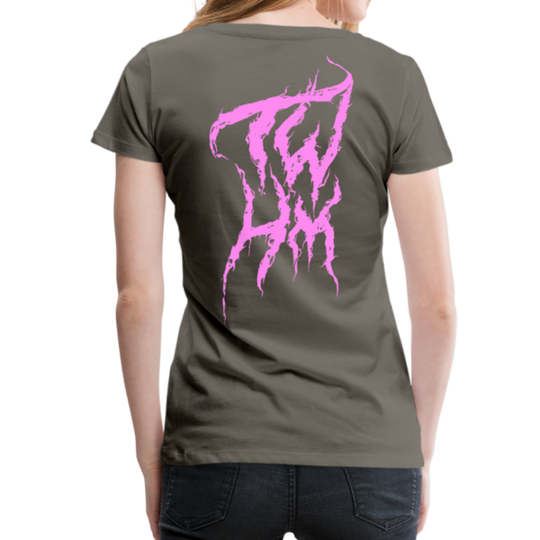TWHM Fire Graffiti Pink Letter Women’s Premium T-Shirt - asphalt gray