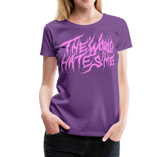 TWHM Fire Graffiti Pink Letter Women’s Premium T-Shirt - purple
