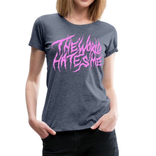 TWHM Fire Graffiti Pink Letter Women’s Premium T-Shirt - heather blue
