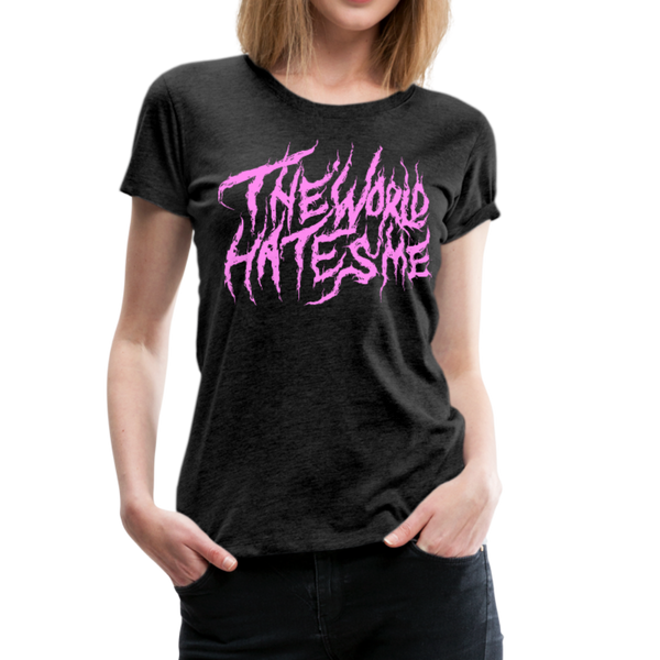 TWHM Fire Graffiti Pink Letter Women’s Premium T-Shirt - charcoal gray