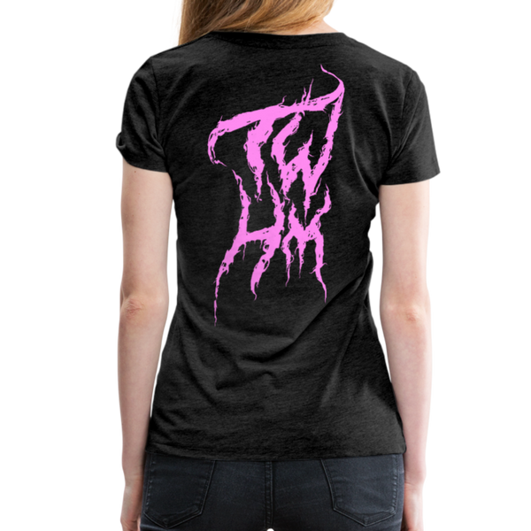 TWHM Fire Graffiti Pink Letter Women’s Premium T-Shirt - charcoal gray