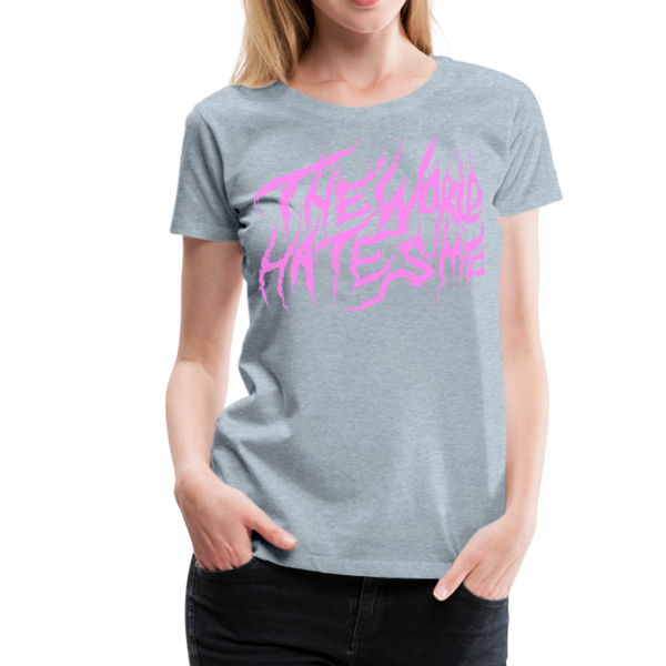 TWHM Fire Graffiti Pink Letter Women’s Premium T-Shirt - heather ice blue