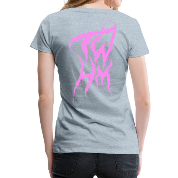 TWHM Fire Graffiti Pink Letter Women’s Premium T-Shirt - heather ice blue