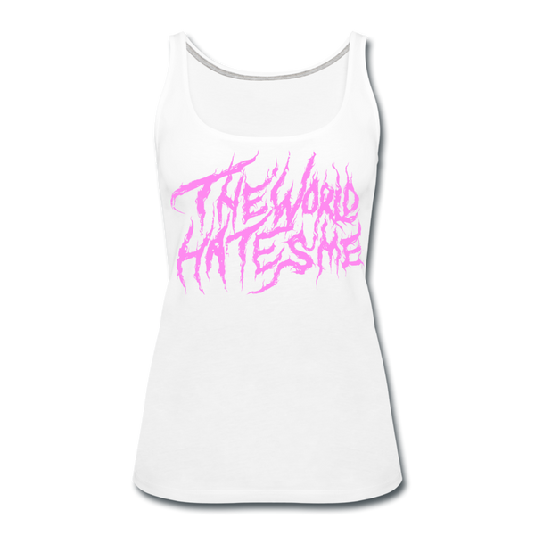 TWHM Fire Graffiti Pink Letter Women’s Premium Tank Top - white