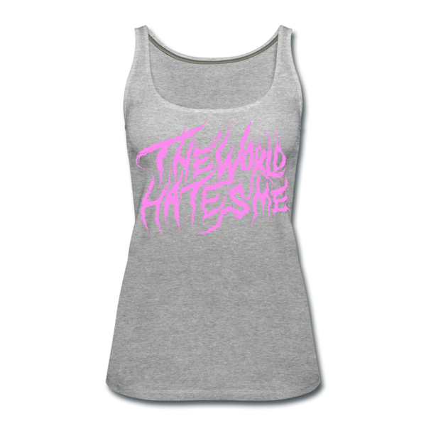 TWHM Fire Graffiti Pink Letter Women’s Premium Tank Top - heather gray