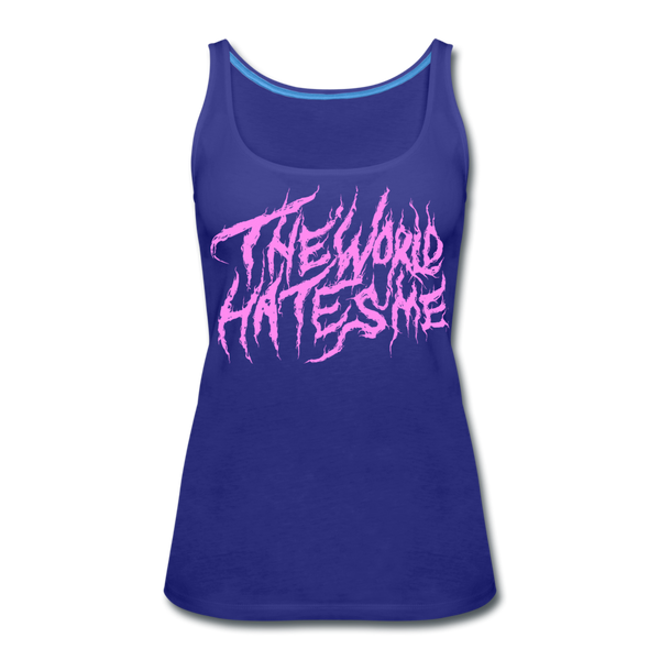 TWHM Fire Graffiti Pink Letter Women’s Premium Tank Top - royal blue