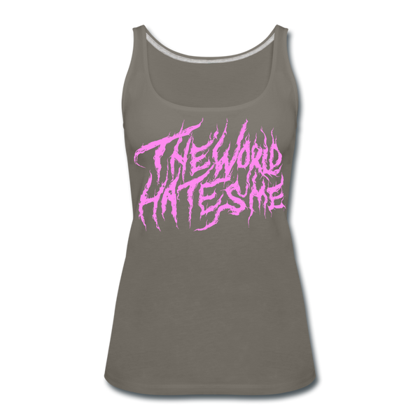 TWHM Fire Graffiti Pink Letter Women’s Premium Tank Top - asphalt gray