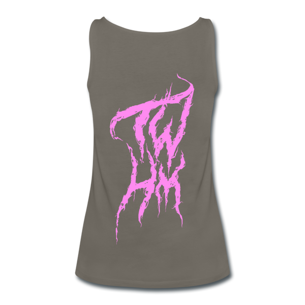 TWHM Fire Graffiti Pink Letter Women’s Premium Tank Top - asphalt gray