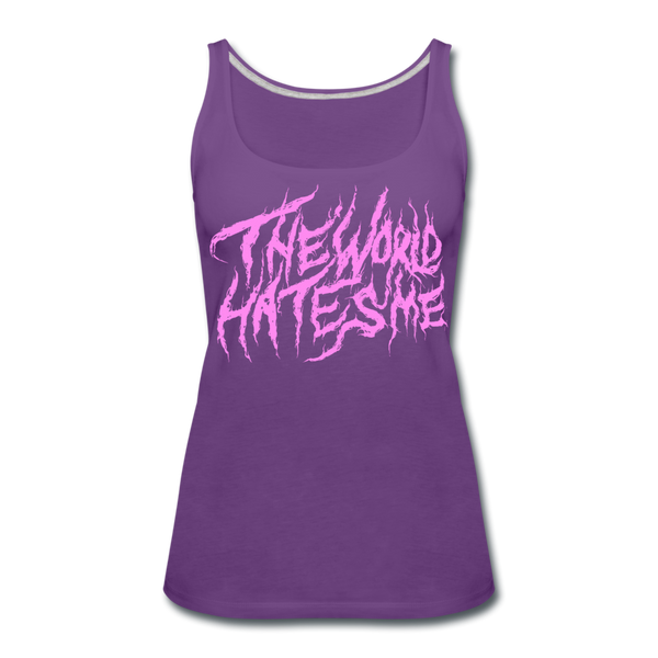 TWHM Fire Graffiti Pink Letter Women’s Premium Tank Top - purple