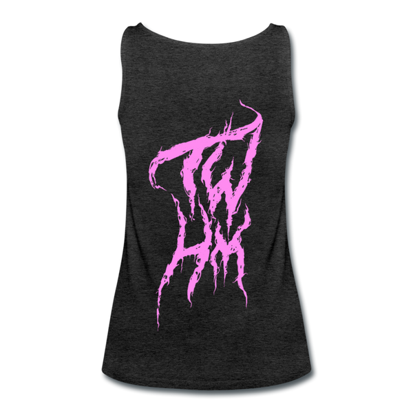 TWHM Fire Graffiti Pink Letter Women’s Premium Tank Top - charcoal gray