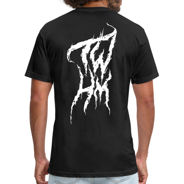 TWHM Fire Graffiti White Letter Fitted Cotton/Poly T-Shirt by Next Level - black