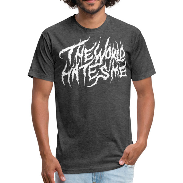 TWHM Fire Graffiti White Letter Fitted Cotton/Poly T-Shirt by Next Level - heather black