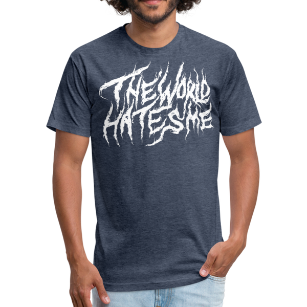 TWHM Fire Graffiti White Letter Fitted Cotton/Poly T-Shirt by Next Level - heather navy