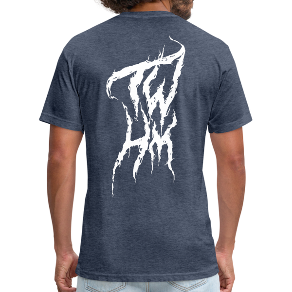 TWHM Fire Graffiti White Letter Fitted Cotton/Poly T-Shirt by Next Level - heather navy