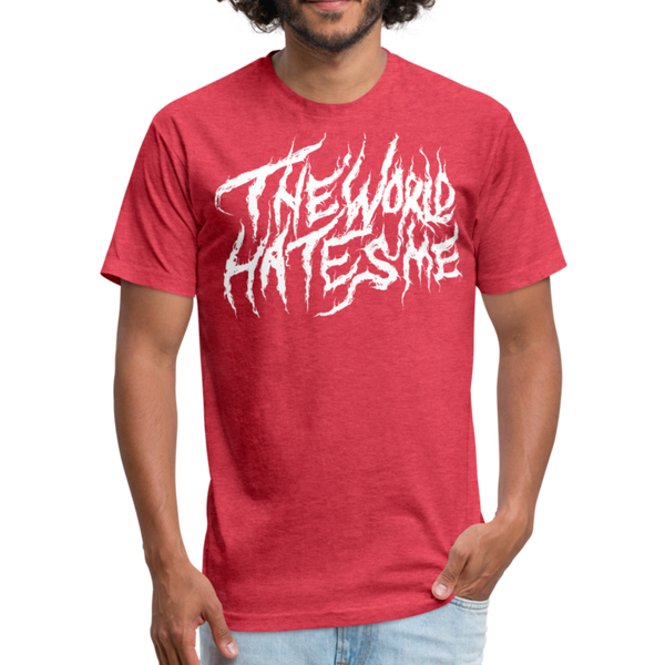 TWHM Fire Graffiti White Letter Fitted Cotton/Poly T-Shirt by Next Level - heather red