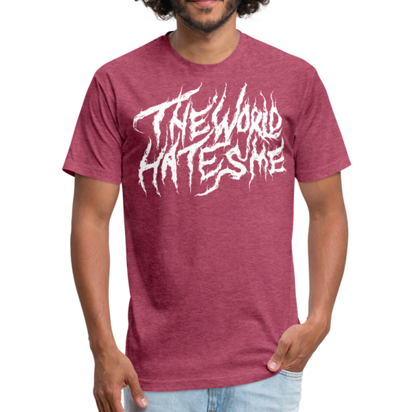 TWHM Fire Graffiti White Letter Fitted Cotton/Poly T-Shirt by Next Level - heather burgundy