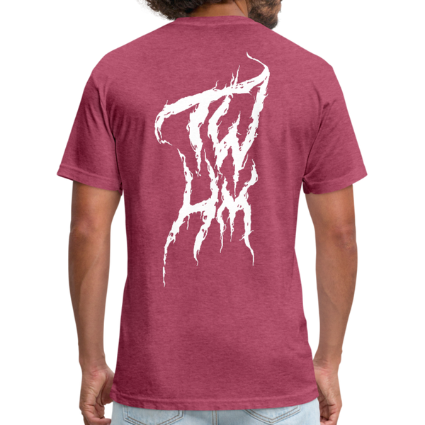 TWHM Fire Graffiti White Letter Fitted Cotton/Poly T-Shirt by Next Level - heather burgundy