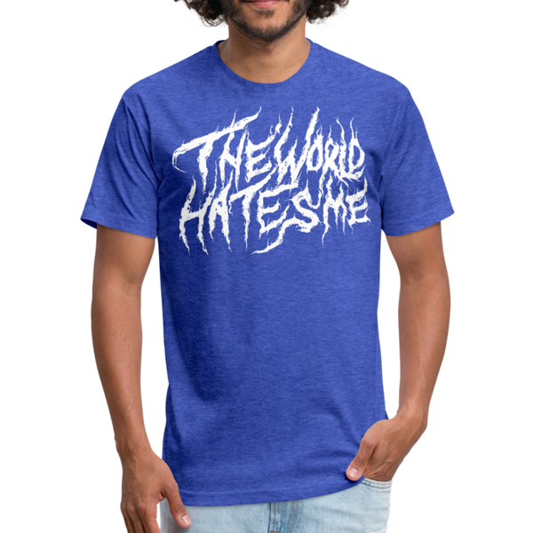 TWHM Fire Graffiti White Letter Fitted Cotton/Poly T-Shirt by Next Level - heather royal