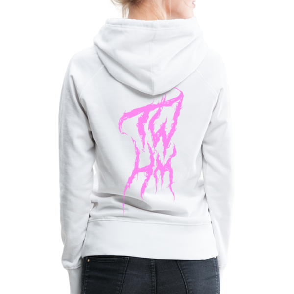 TWHM Fire Graffiti Pink Letter Women’s Premium Hoodie - white