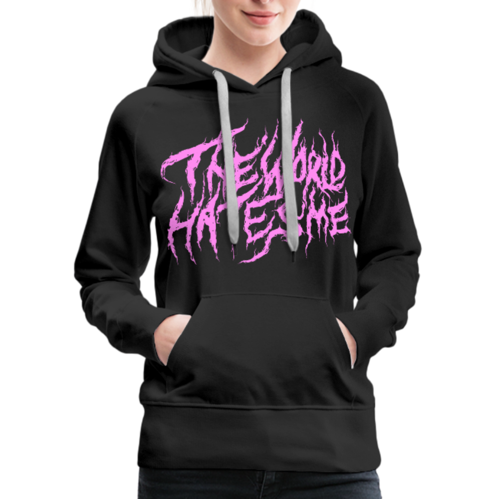 TWHM Fire Graffiti Pink Letter Women’s Premium Hoodie - black