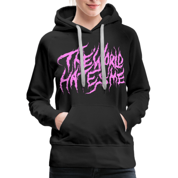 TWHM Fire Graffiti Pink Letter Women’s Premium Hoodie - black