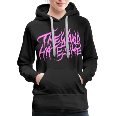 TWHM Fire Graffiti Pink Letter Women’s Premium Hoodie - black