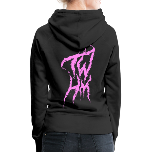 TWHM Fire Graffiti Pink Letter Women’s Premium Hoodie - black