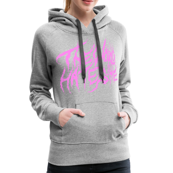 TWHM Fire Graffiti Pink Letter Women’s Premium Hoodie - heather gray