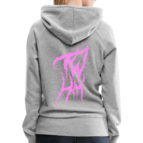 TWHM Fire Graffiti Pink Letter Women’s Premium Hoodie - heather gray