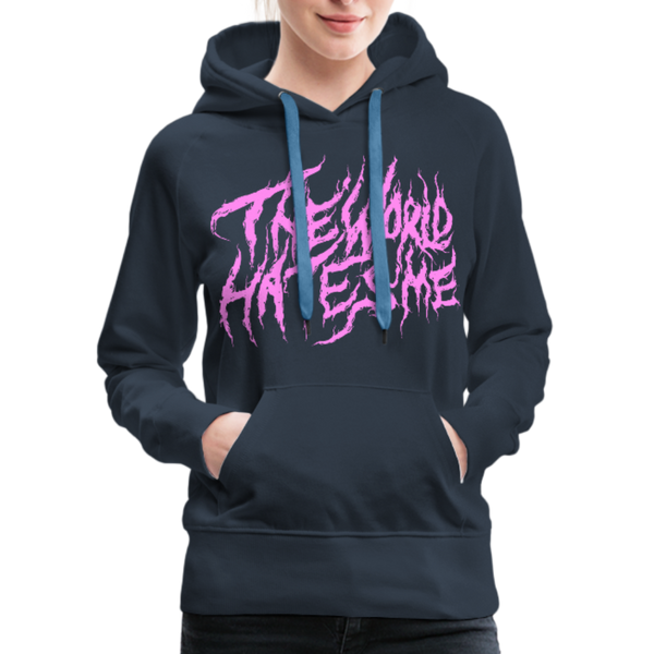 TWHM Fire Graffiti Pink Letter Women’s Premium Hoodie - navy