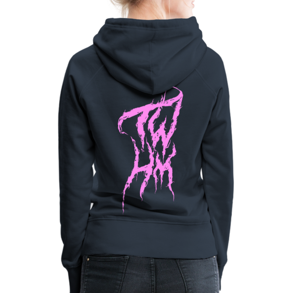 TWHM Fire Graffiti Pink Letter Women’s Premium Hoodie - navy